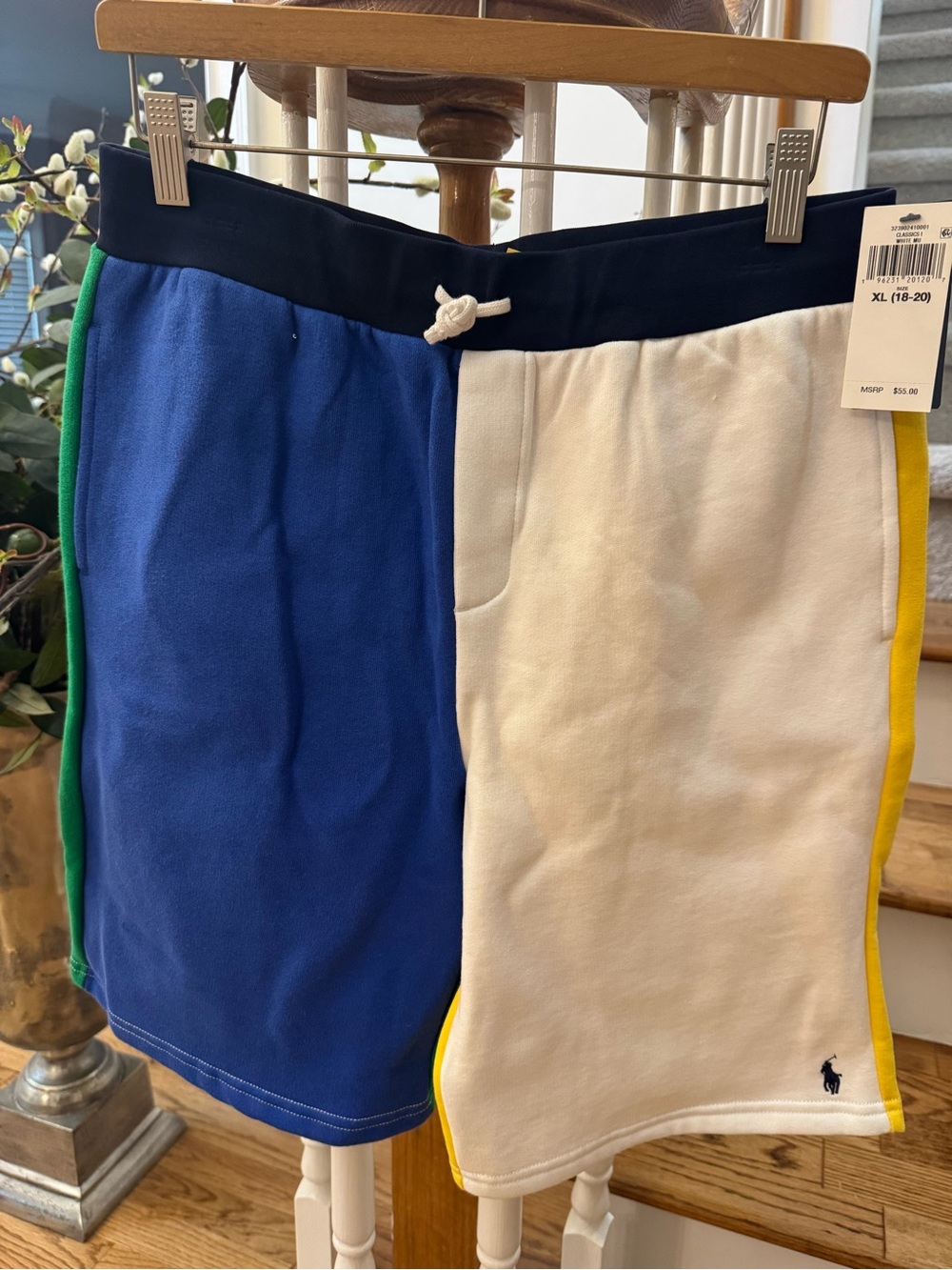 Polo Ralph Lauren Four-Tone Blue White Green Yellow Athletic Shorts
